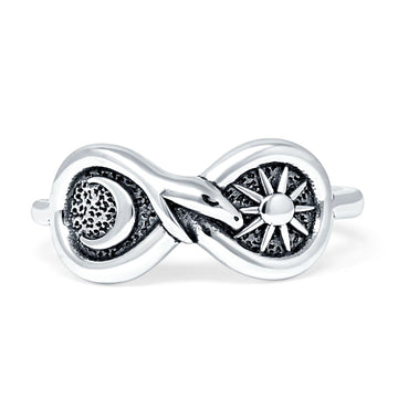 Infinity Snake Oxidized Ring 925 Sterling Silver Wholesale